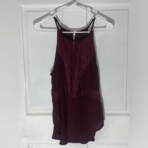 ASTR Burgundy Lace Tank Top M